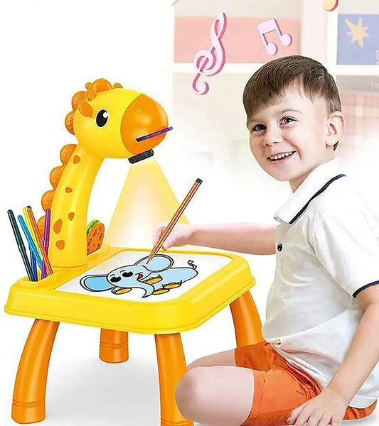 3 In 1 Kids Painting Drawing Activity Kit Projector Table (Random Color) My Store